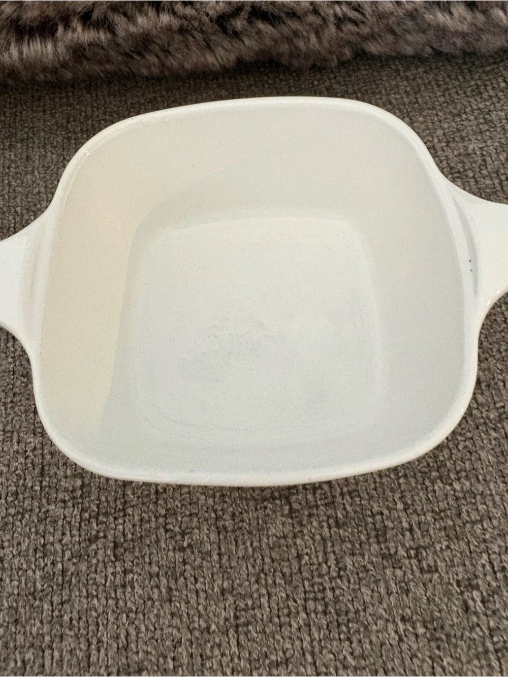 Corningware White Casserole Dish with Blue Floral Pattern